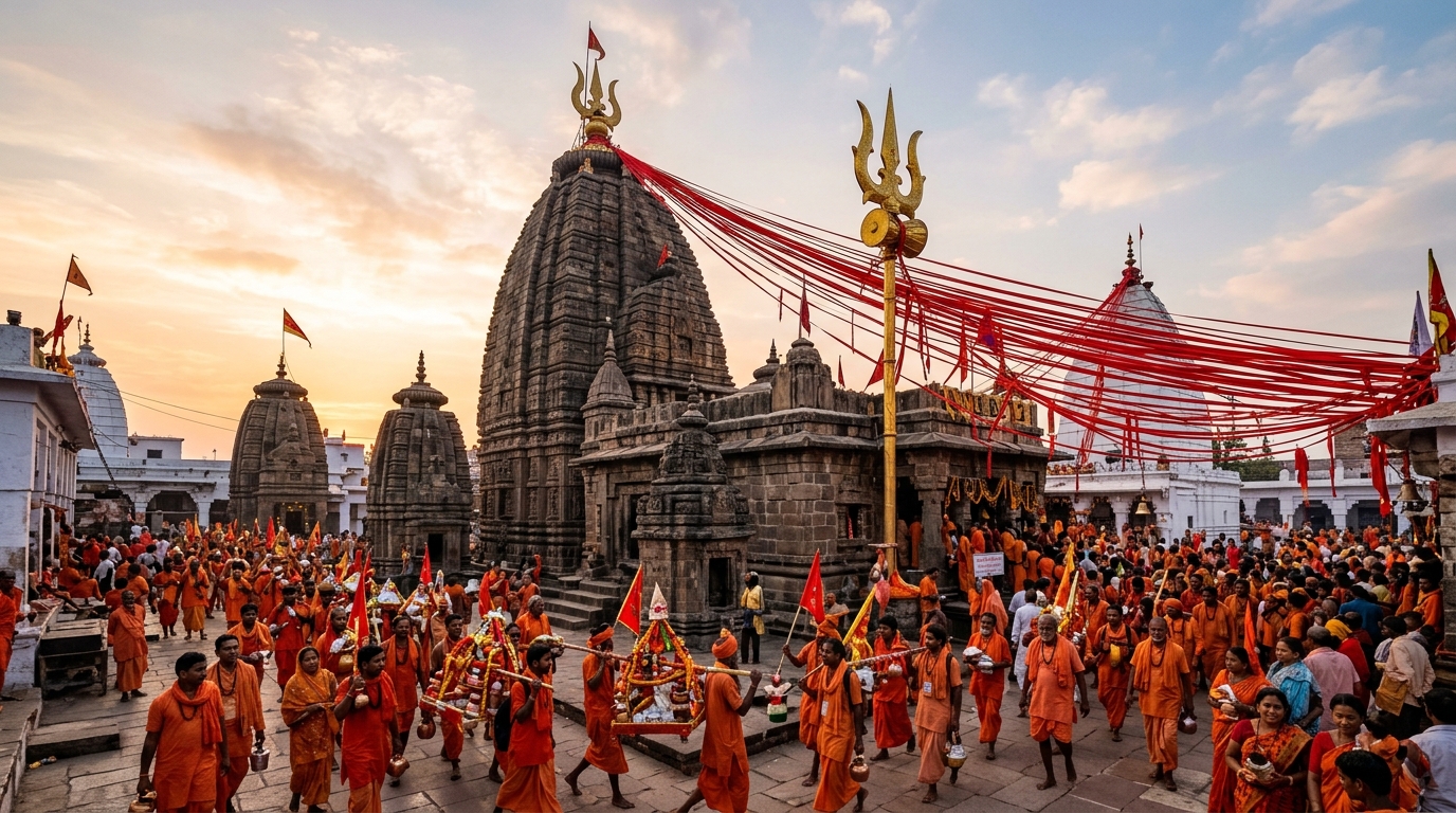 Baba Baidyanath Jyotirlinga Temple with Panchshula and Gathbandhan in Deoghar Jharkhand