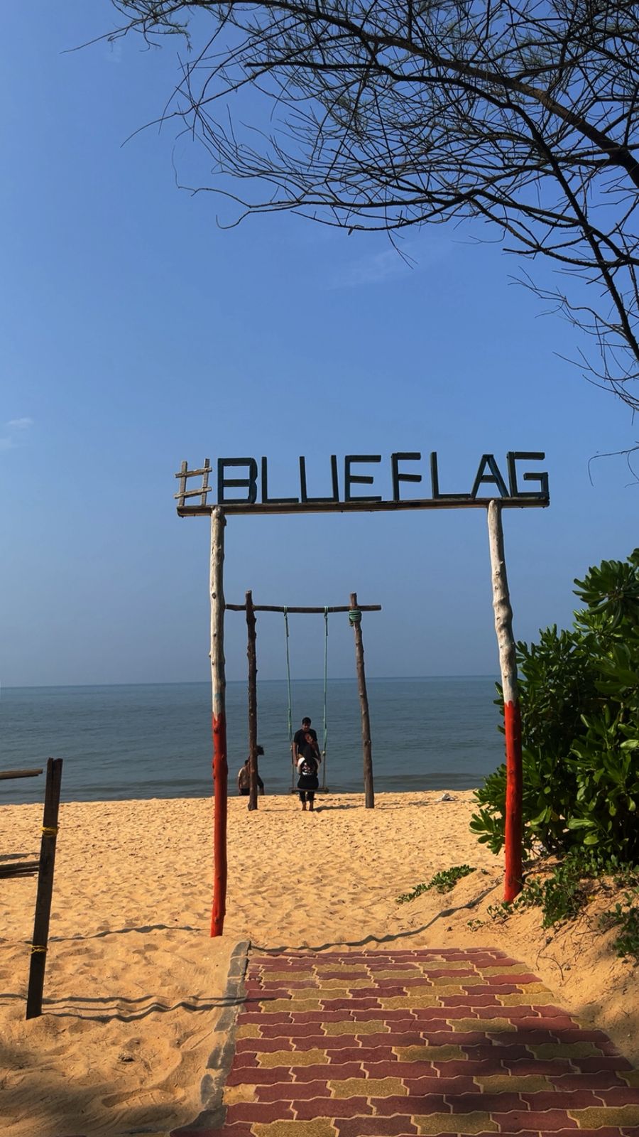 Pristine golden sands, Blue Flag eco-amenities, and clear Arabian Sea at Padubidri Beach in Udupi Karnataka