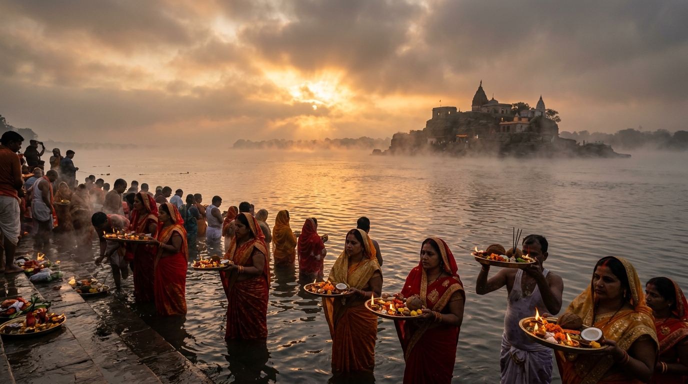 Bhagalpur Chhath Puja Sultanganj Ajgaibinath Ghat Usha Arghya