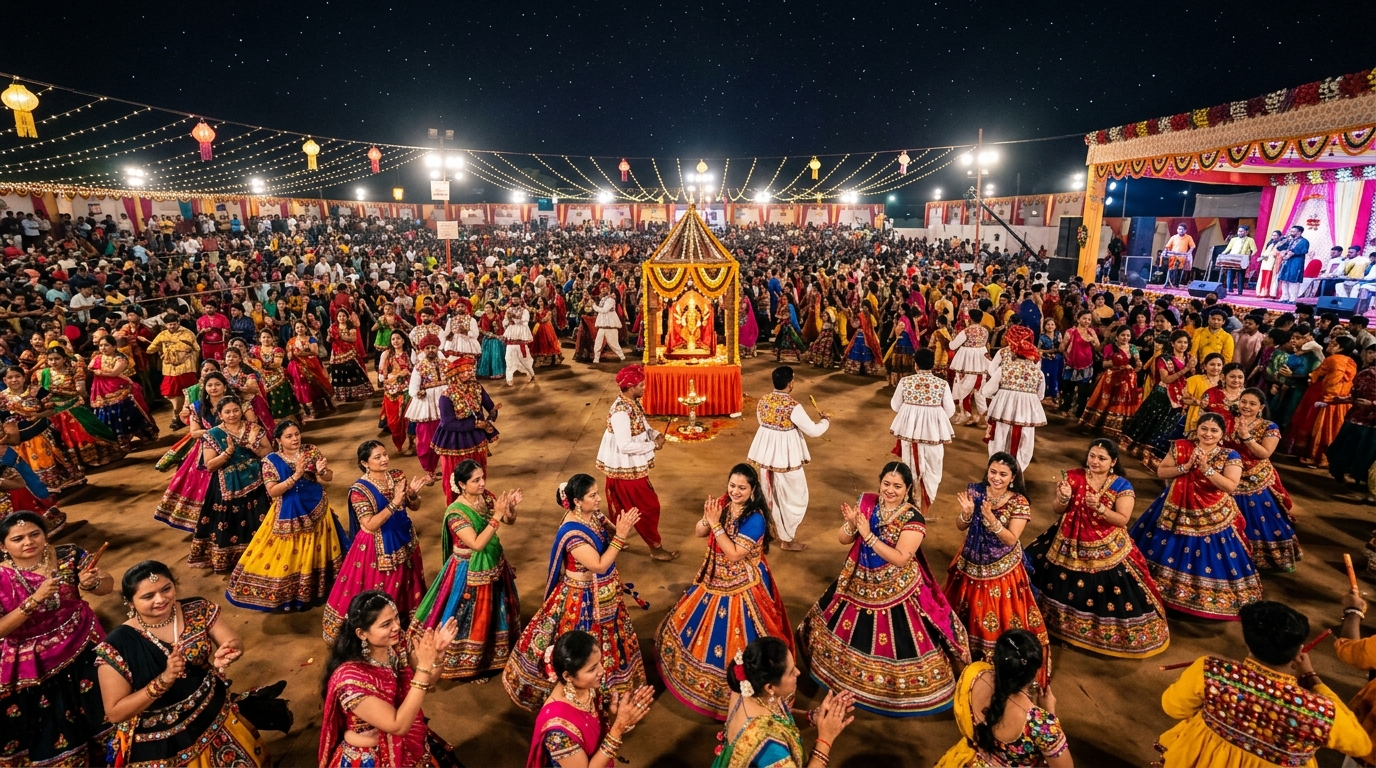 Gujarat Navratri & Garba 2026 Master Guide — Vadodara, Ahmedabad, Passes & Dress Code