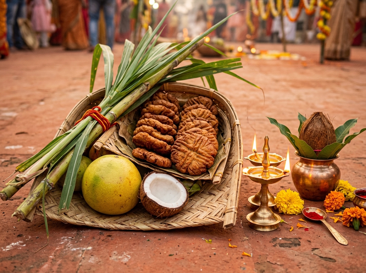 Authentic Delhi Chhath Prasad Offering