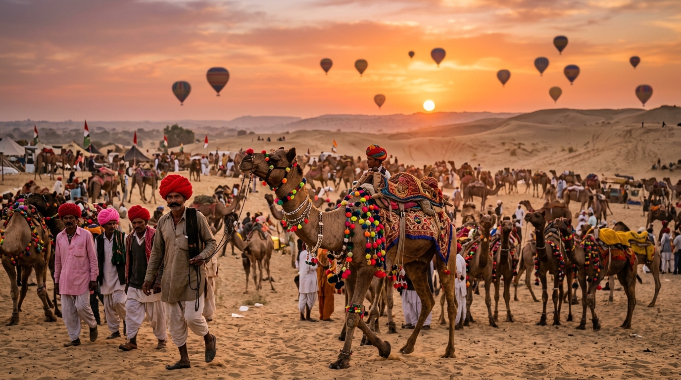 Pushkar Camel Fair 2026 Master Guide — Thar Desert Glamping, Brahma Lake & Dates