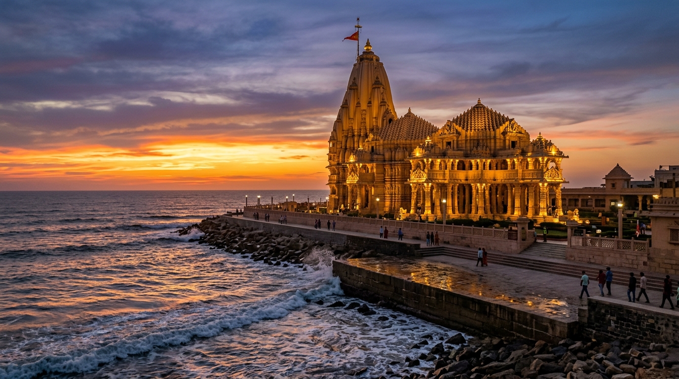 Somnath Temple 1st Jyotirlinga on Arabian Sea shore