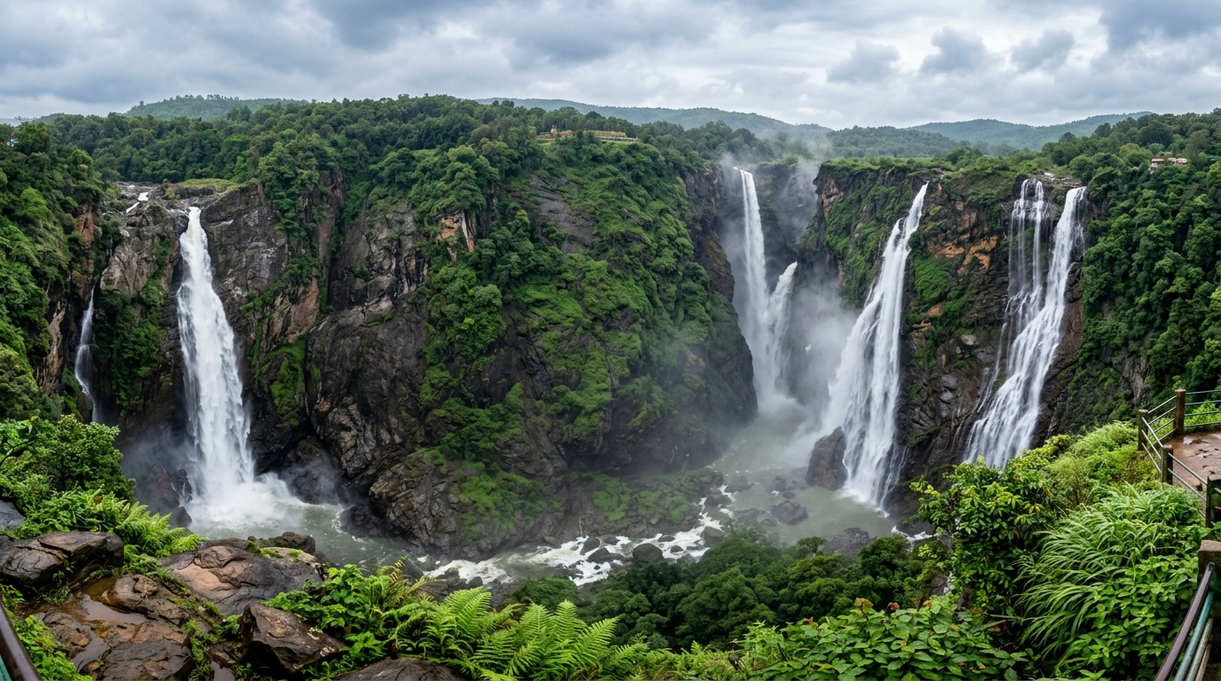 Chunchi Waterfalls in Ramanagara, Karnataka