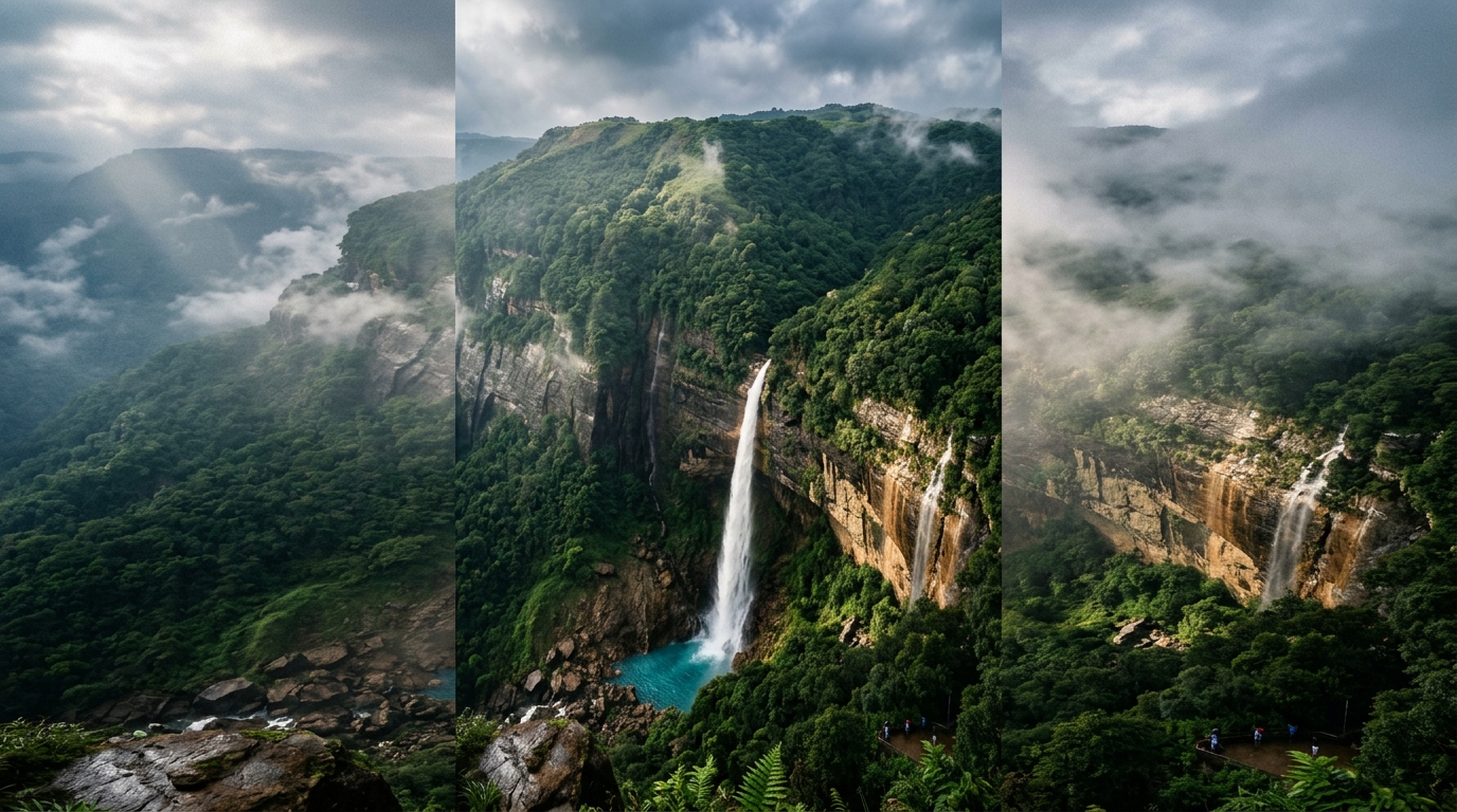 Kshaid Mon Waterfalls in East Khasi Hills, Meghalaya