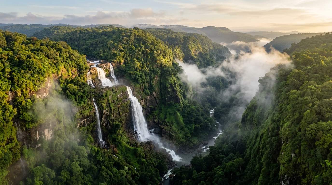 Nohwet Living Root Bridge & Waterfalls in East Khasi Hills, Meghalaya