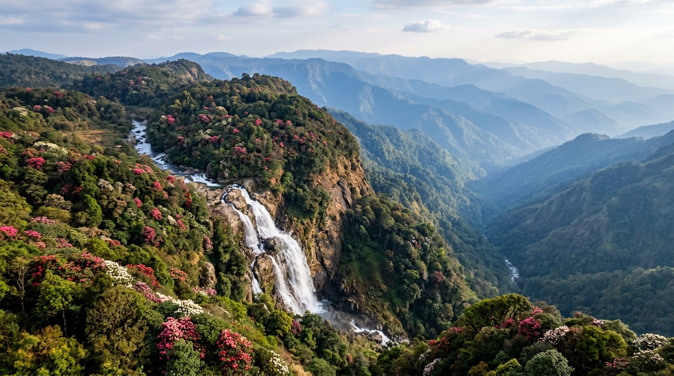 Phawngpui Blue Mountain Cascade in Lawngtlai, Mizoram