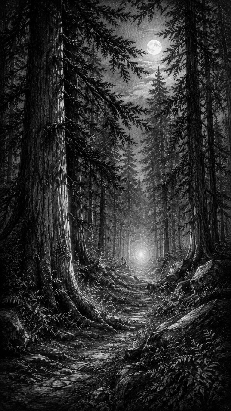 A Light in the Grove Illustration