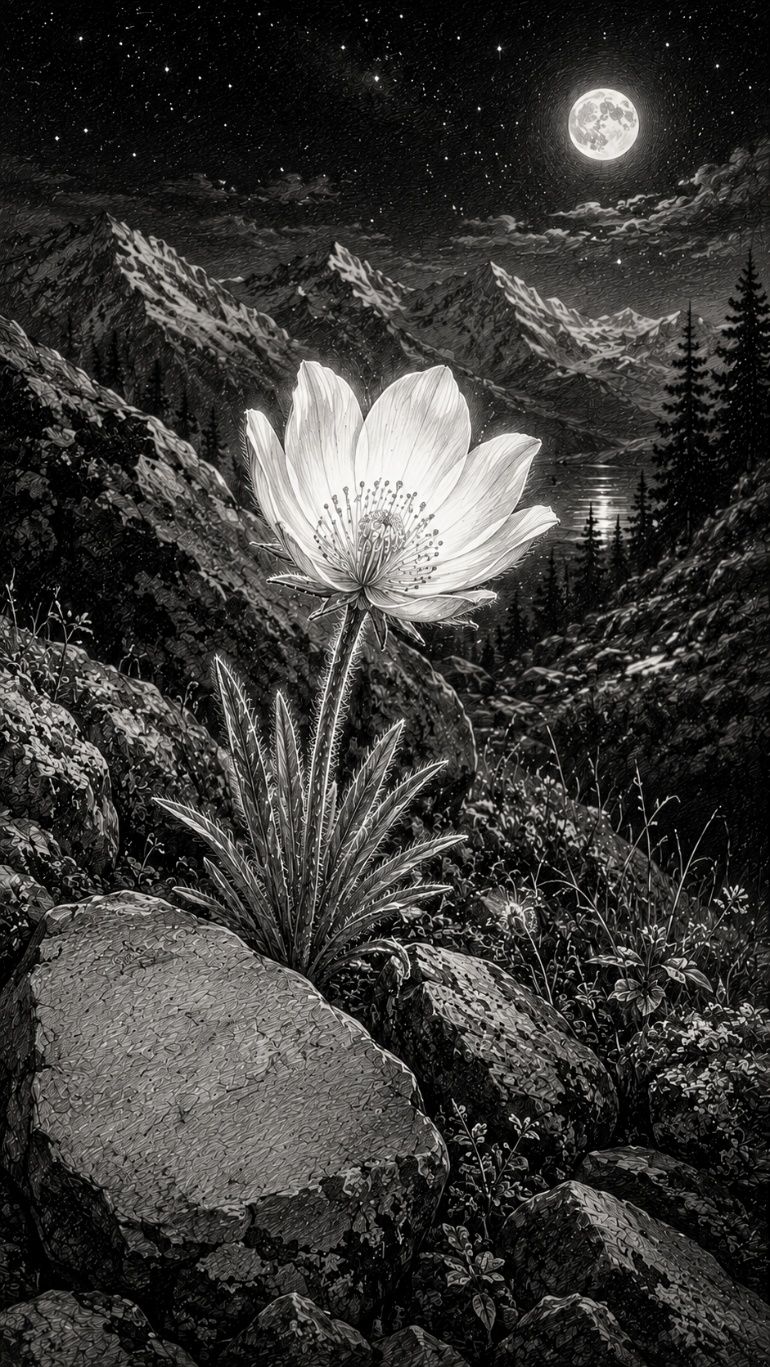 The Flower That Blooms Once Illustration